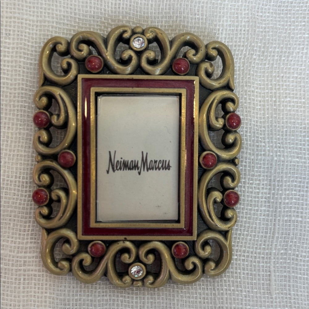 Jay Strongwater Gold and Red Ornate Frame